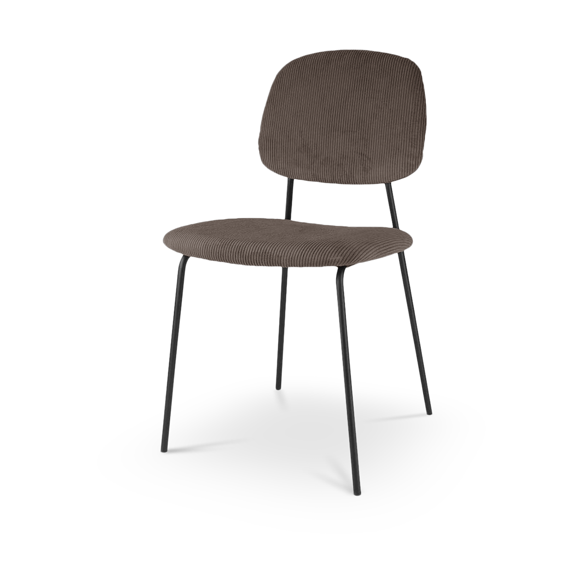 Tess ribstof eetkamerstoel warm antraciet