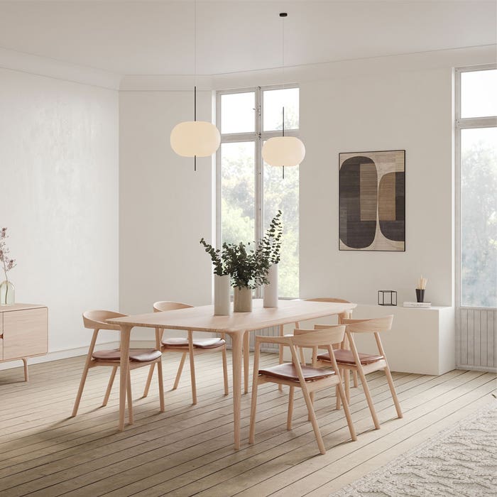 Fawn table houten eettafel whitewash - 160 x 90 cm - tafel - eetkamertafel - massief eiken - rechthoekig - scandinavisch - licht eiken