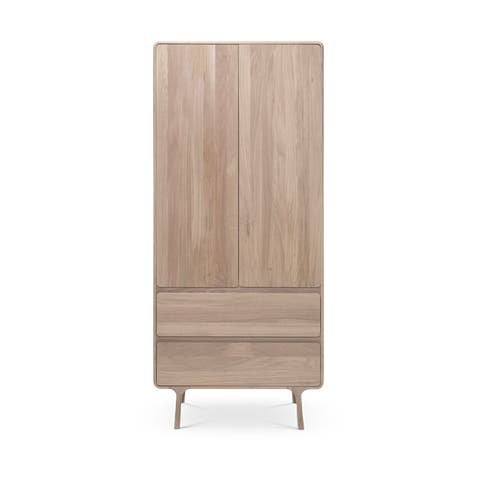 Fawn wardrobe houten kledingkast whitewash - 200 x 90 cm