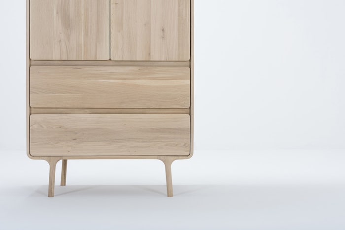 Fawn wardrobe houten kledingkast whitewash - 200 x 90 cm - kledingkast - design
