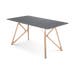 Tink table houten eettafel whitewash - met linoleum tafelblad nero - 160 x 90 cm
