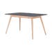 Stafa table houten eettafel whitewash - met linoleum tafelblad nero - 180 x 90 cm