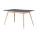 Stafa table houten eettafel whitewash - met linoleum tafelblad nero - 200 x 90 cm