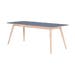 Stafa table houten eettafel whitewash - met linoleum tafelblad smokey blue - 160 x 90 cm