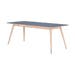 Stafa table houten eettafel whitewash - met linoleum tafelblad smokey blue - 140 x 90 cm
