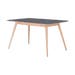 Stafa table houten eettafel whitewash - met linoleum tafelblad nero - 140 x 90 cm
