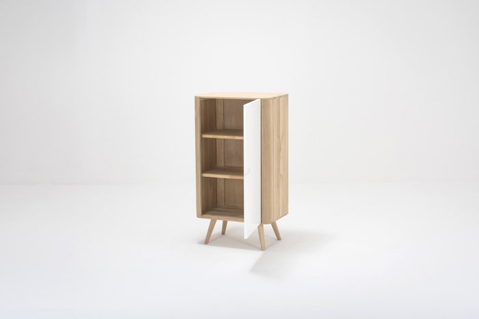 Ena cabinet houten opbergkast whitewash - 60 x 110 cm - eiken - design