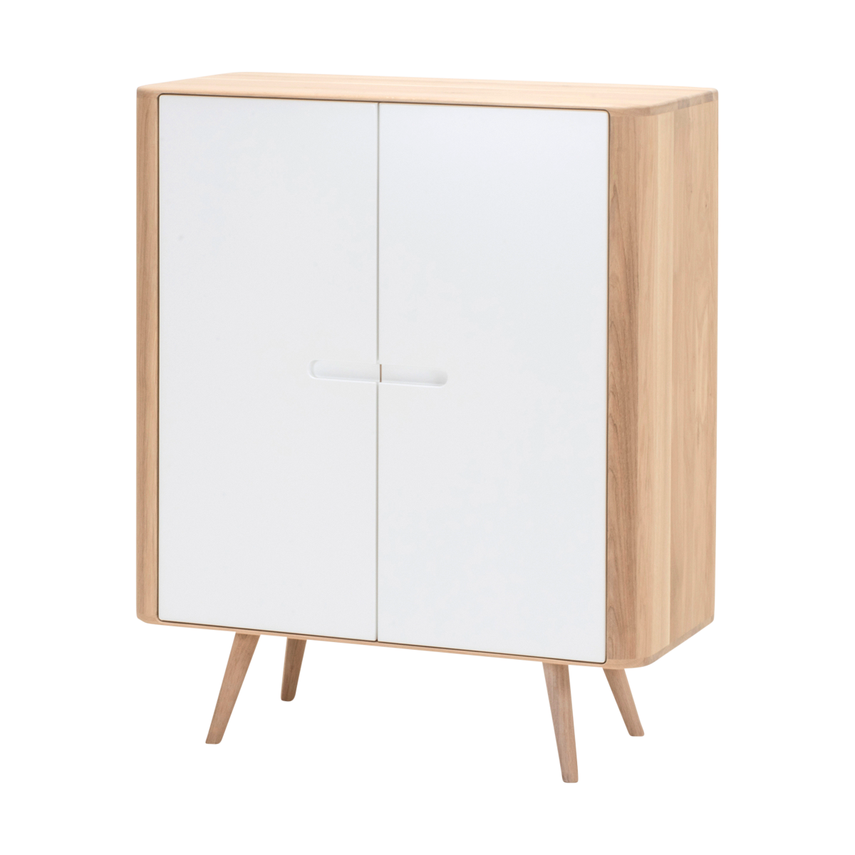 Ena cabinet houten opbergkast whitewash - 90 x 110 cm