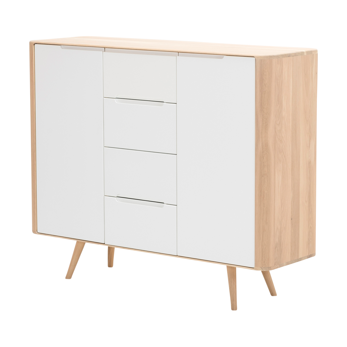 Ena dresser 135 houten ladekast whitewash - 135 x 110 cm
