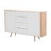 Ena dresser 180 houten ladekast whitewash - 180 x 110 cm