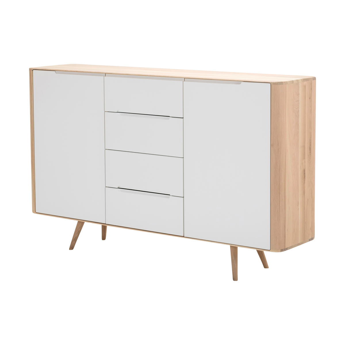 Ena dresser 180 houten ladekast whitewash - 180 x 110 cm