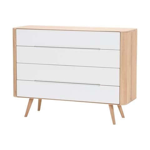 Ena drawer 120 - 4 drawers houten ladekast whitewash - 120 x 90 cm