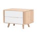 Ena nightstand 60 houten nachtkastje whitewash - 2 lades