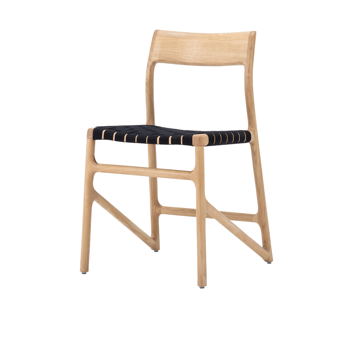 Fawn chair houten eetkamerstoel whitewash - met cotton webbing black 4555