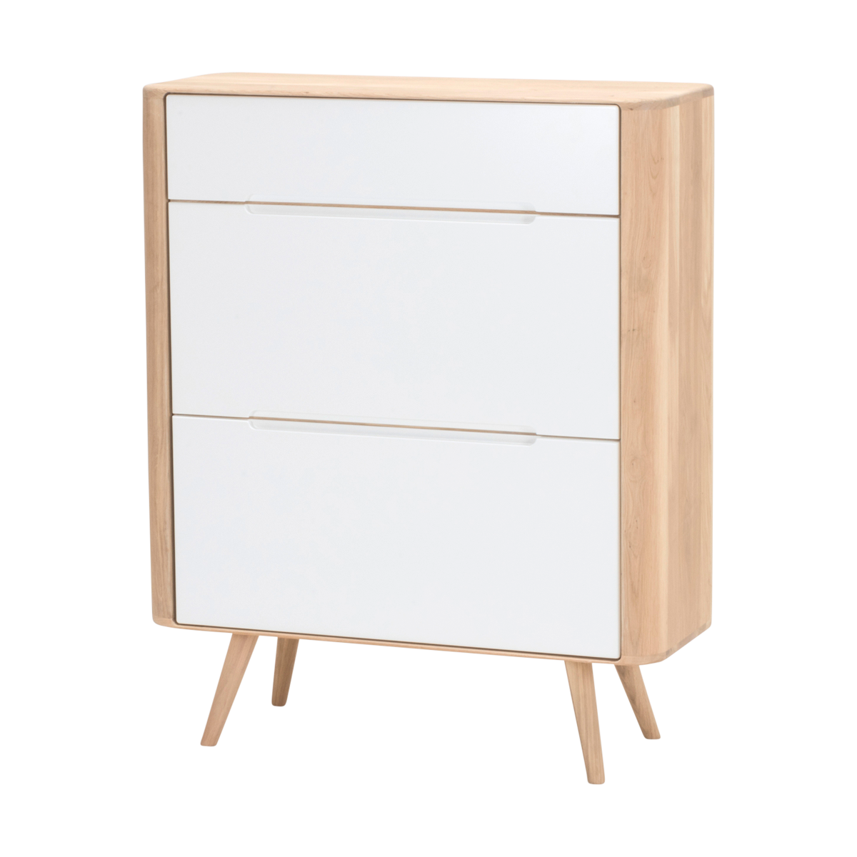 Ena shoe houten schoenenkast whitewash 90 x 110 cm Gewoonstijl