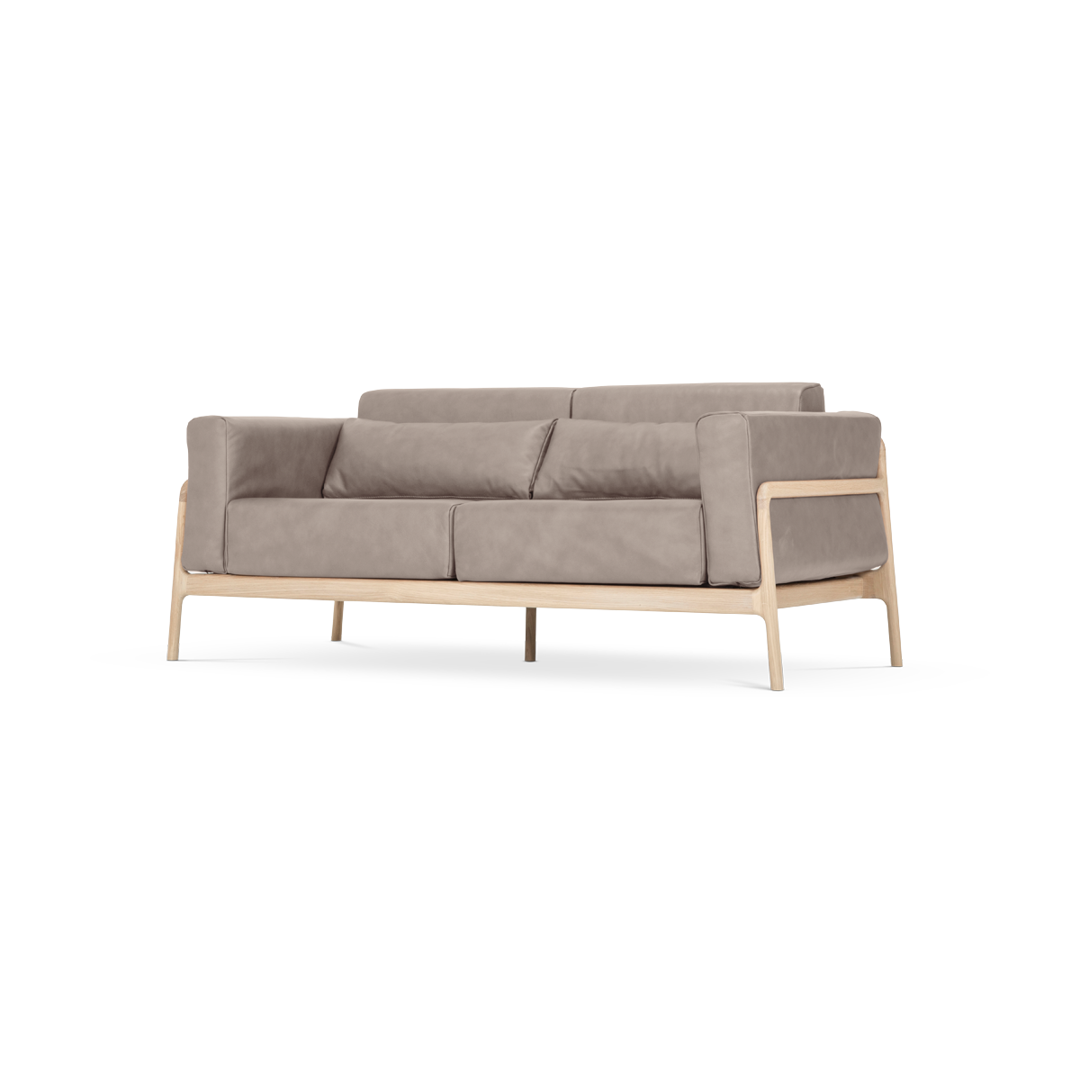 Fawn sofa 2 seater bank dakar leather stone 1436 - 180 cm