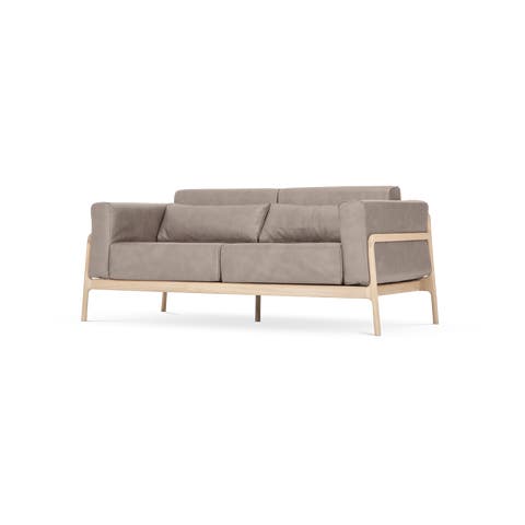 Fawn sofa 2 seater bank dakar leather stone 1436 - 180 cm