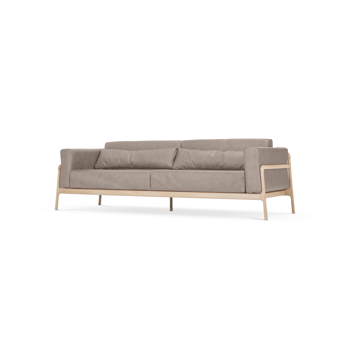 Fawn sofa 3 plus seater bank dakar leather stone 1436 - 240 cm