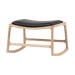 Dedo footstool - whitewash voetenbank met dakar leather black
