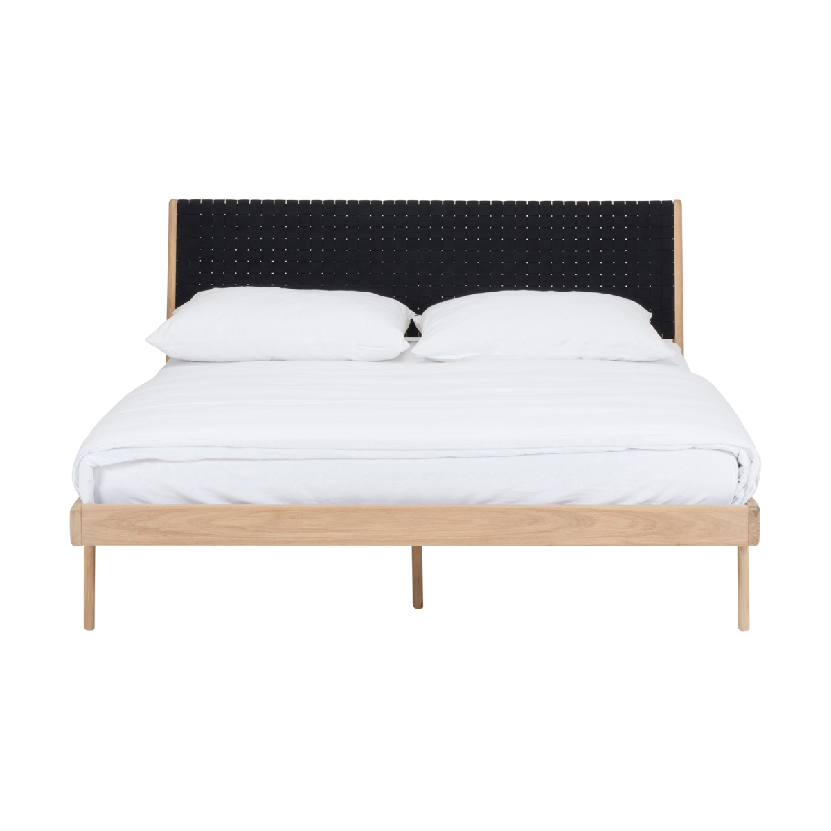 Verbeteren toekomst Merchandising Fawn bed deep frame - Houten bed whitewash met cotton webbing black 4555 -  180 x 200 | Gewoonstijl