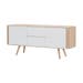 Ena sideboard houten dressoir whitewash - 135 cm