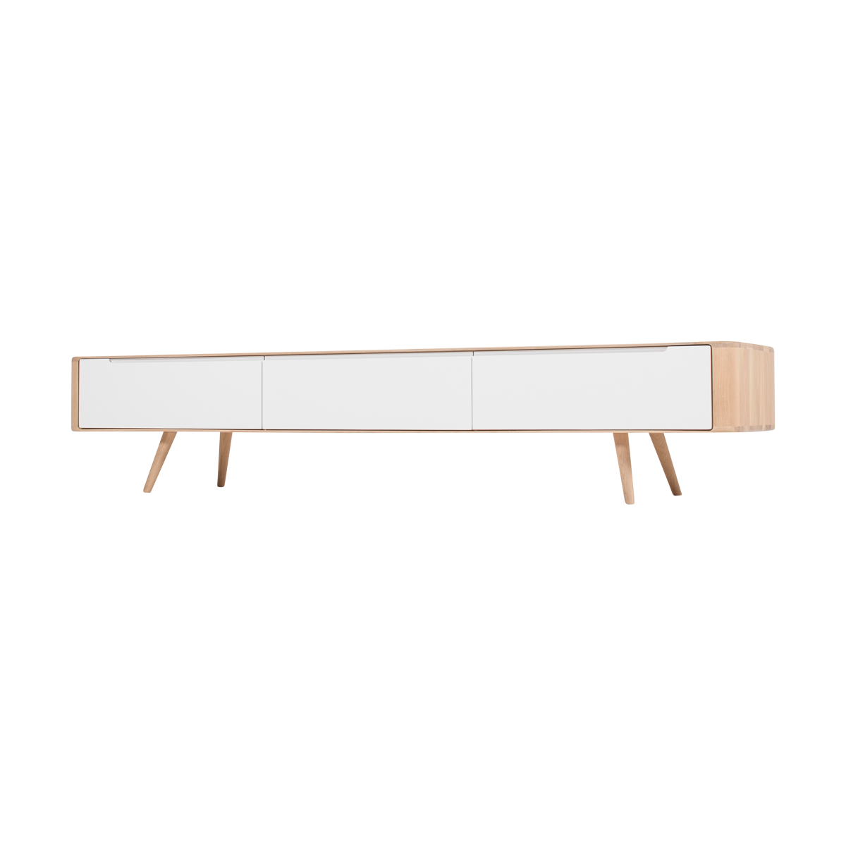 Ena lowboard houten tv meubel whitewash - 225 x 42 cm