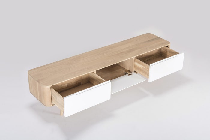Ena lowboard houten tv meubel whitewash - 180 x 42 cm - sideboard - scandinavisch