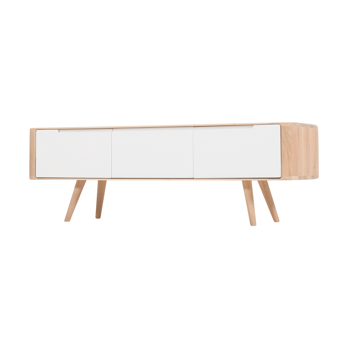 Ena lowboard houten tv meubel whitewash - 135 x 55 cm