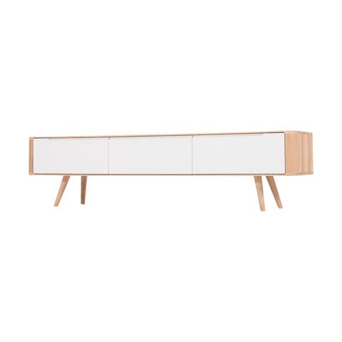 Ena lowboard houten tv meubel whitewash - 180 x 55 cm