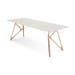 Tink table houten eettafel whitewash - met linoleum tafelblad mushroom - 220 x 90 cm