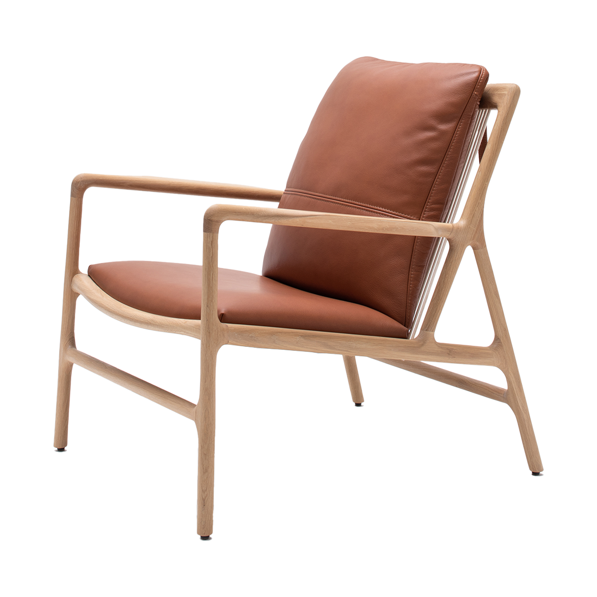 Dedo easy chair whitewash - dakar leather whisky zitting