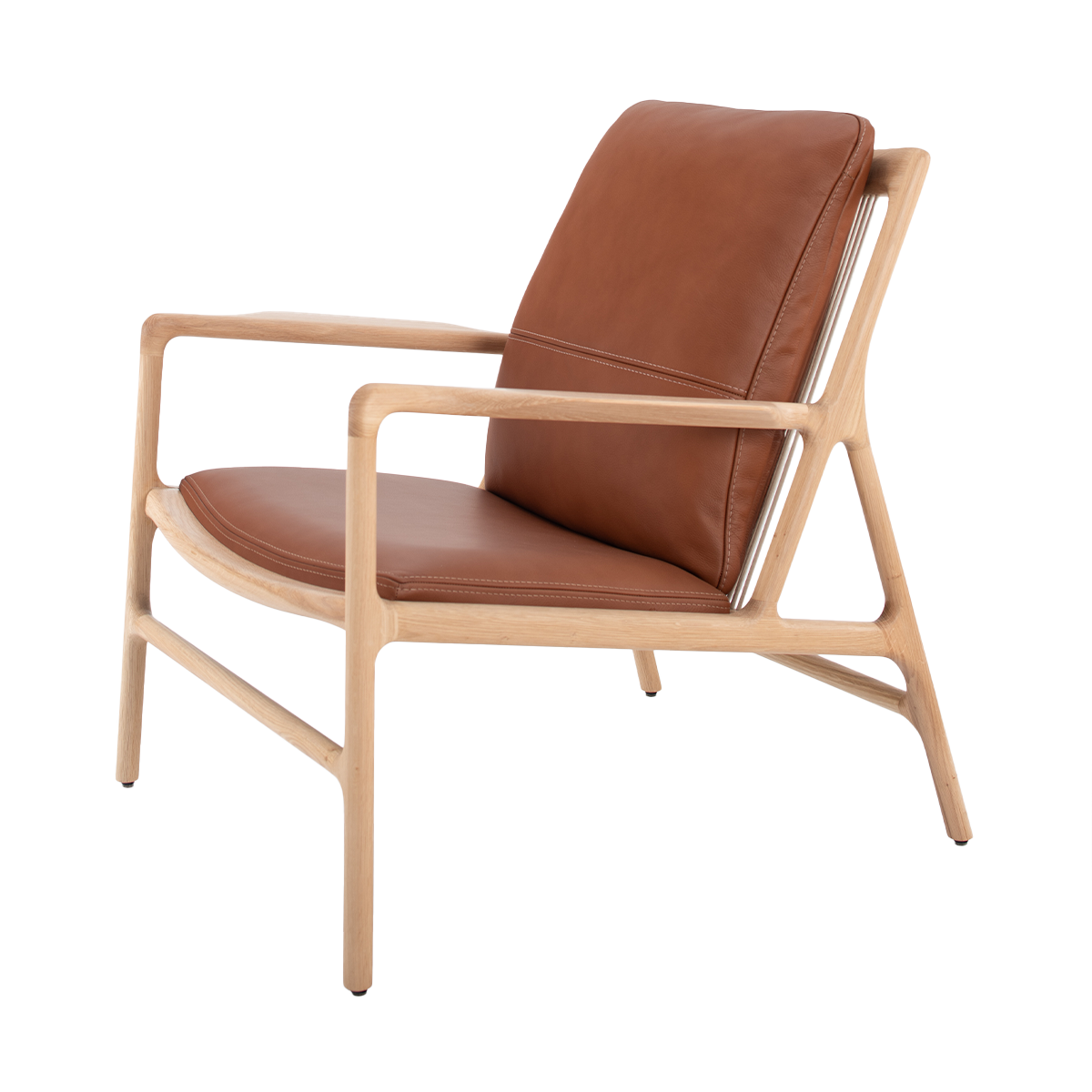 Dedo easy chair whitewash - dakar leather whisky zitting