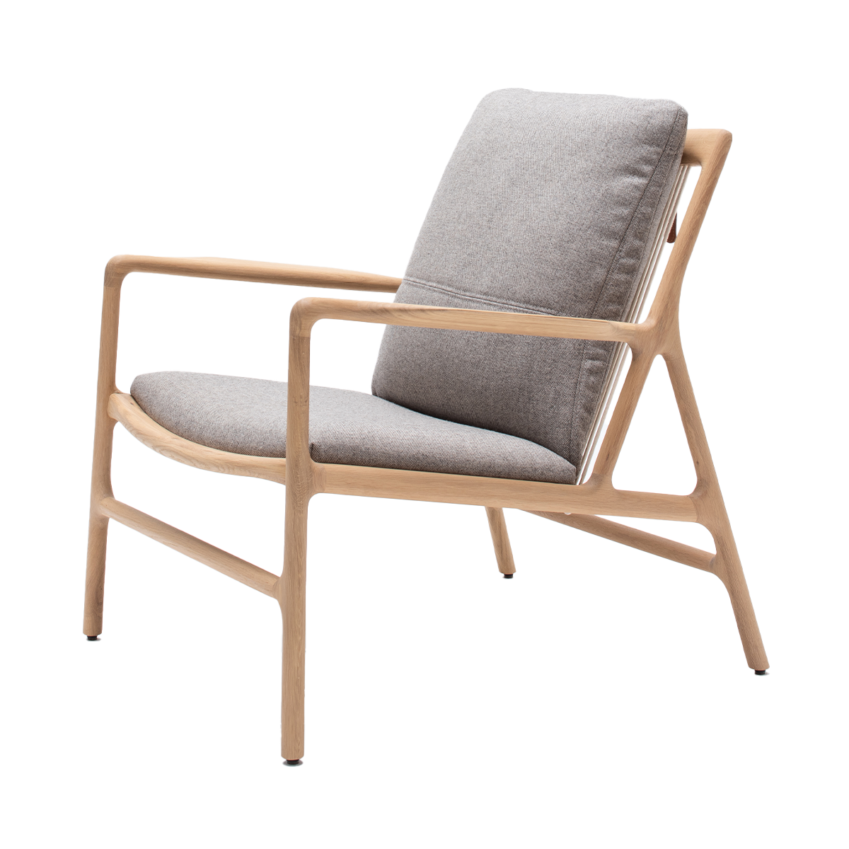 Dedo easy chair whitewash - dakar leather grijs zitting