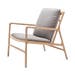 Dedo easy chair whitewash - dakar leather grijs zitting