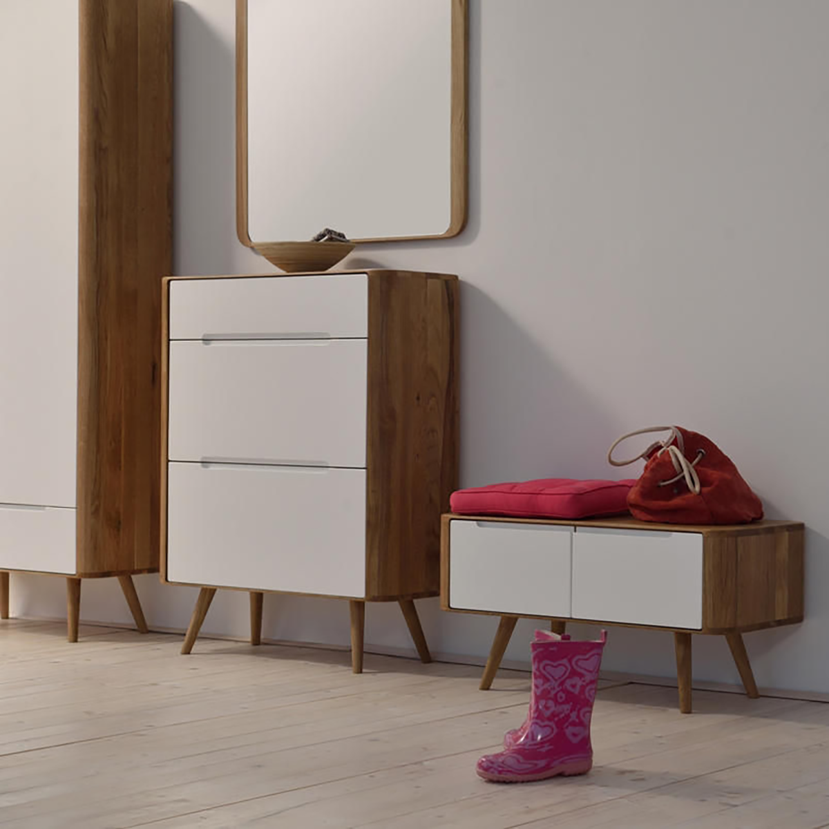 Ena mirror houten wandspiegel naturel - 70 x 97 cm - spiegel