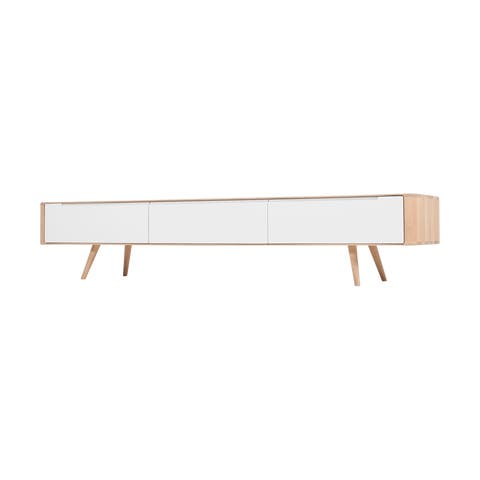 Ena lowboard houten tv meubel whitewash - 225 x 55 cm