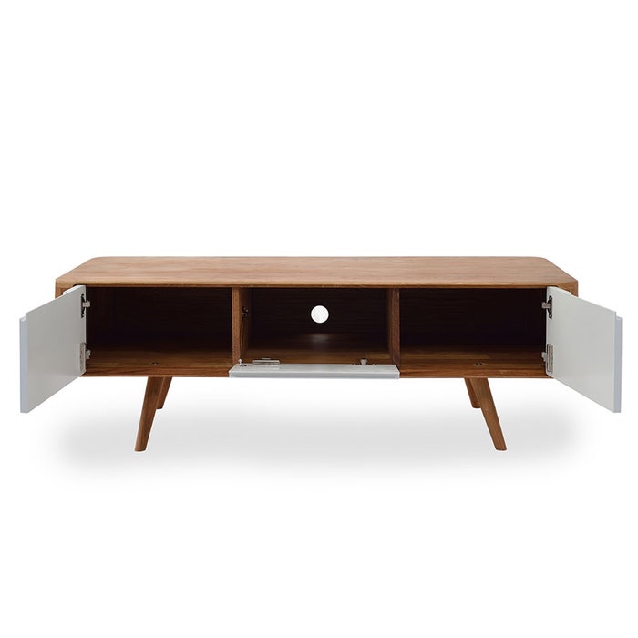 Ena lowboard houten tv meubel naturel - 135 x 55 cm - tv sideboard - retro - loca - lodge