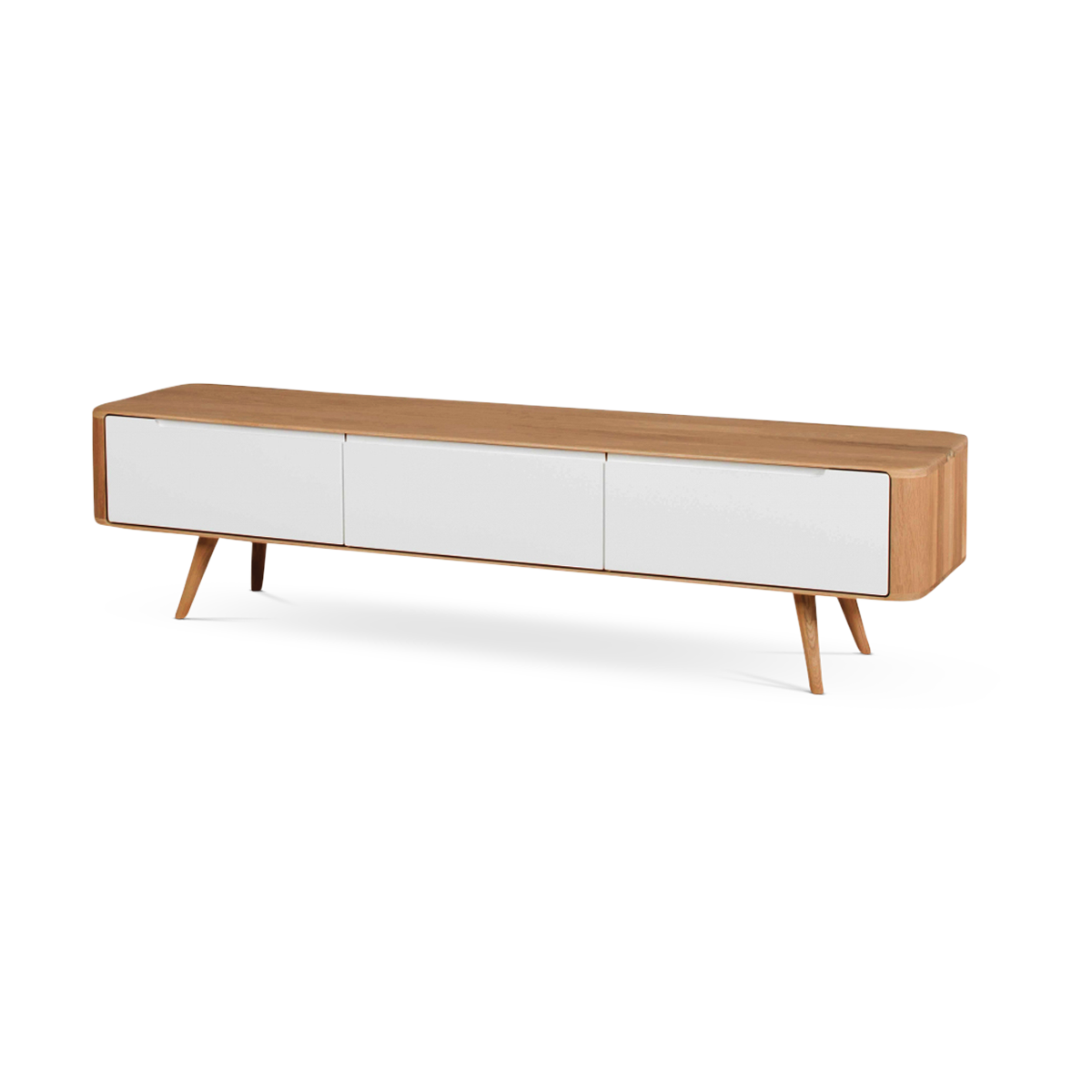 lowboard houten tv meubel naturel - 180 x 55 cm Gewoonstijl