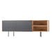 Fina sideboard houten dressoir naturel - met nero linoleum - 180 x 45 cm
