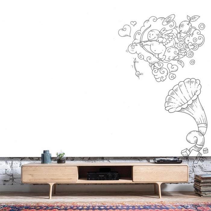 Fawn lowboard 2 drawers houten tv meubel naturel - 220 x 45 cm - dressoir - kast - design - massief eikenhout - scandinavisch - modern - smal - laag - pootjes