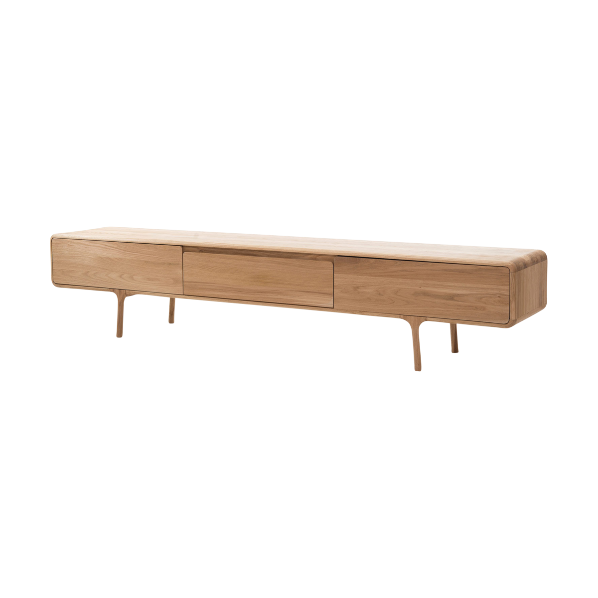 Fawn lowboard 3 drawers houten tv meubel naturel - 220 x 45 cm