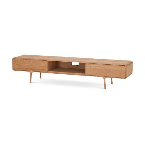 Fawn lowboard 2 drawers houten tv meubel naturel - 220 x 45 cm