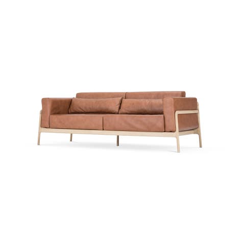 Fawn sofa 3 seater bank dakar leather whisky 2732 - 210 cm