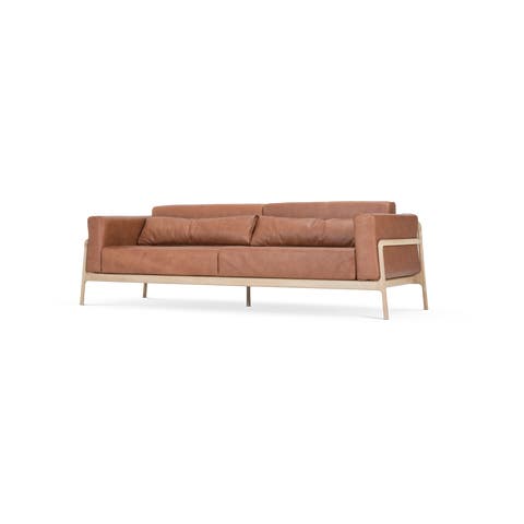 Fawn sofa 3 plus seater bank dakar leather whiskey 2732 - 240 cm