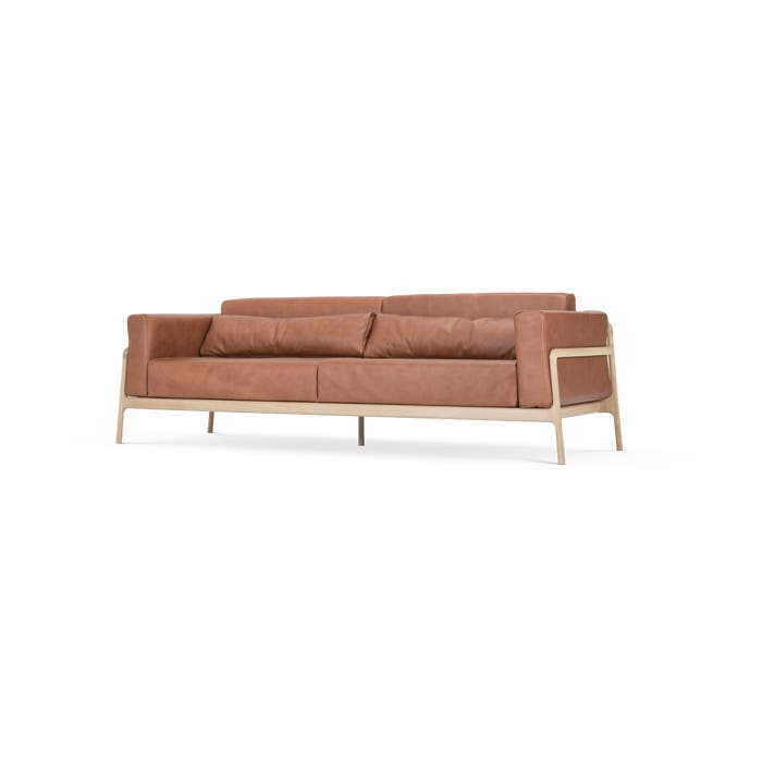 Fawn sofa 3 plus seater bank dakar leather whiskey 2732 - 240 cm