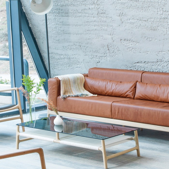 Fawn sofa 3 plus seater bank dakar leather whiskey 2732 - 240 cm - 4 zitsbank - cognac - scandinavisch - leer