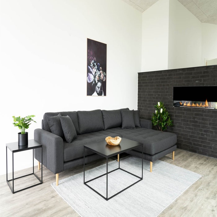 Karen houten salontafel zwart - 90 x 60 cm - koffietafel - industriele - rechthoek - moderne - woonkamer