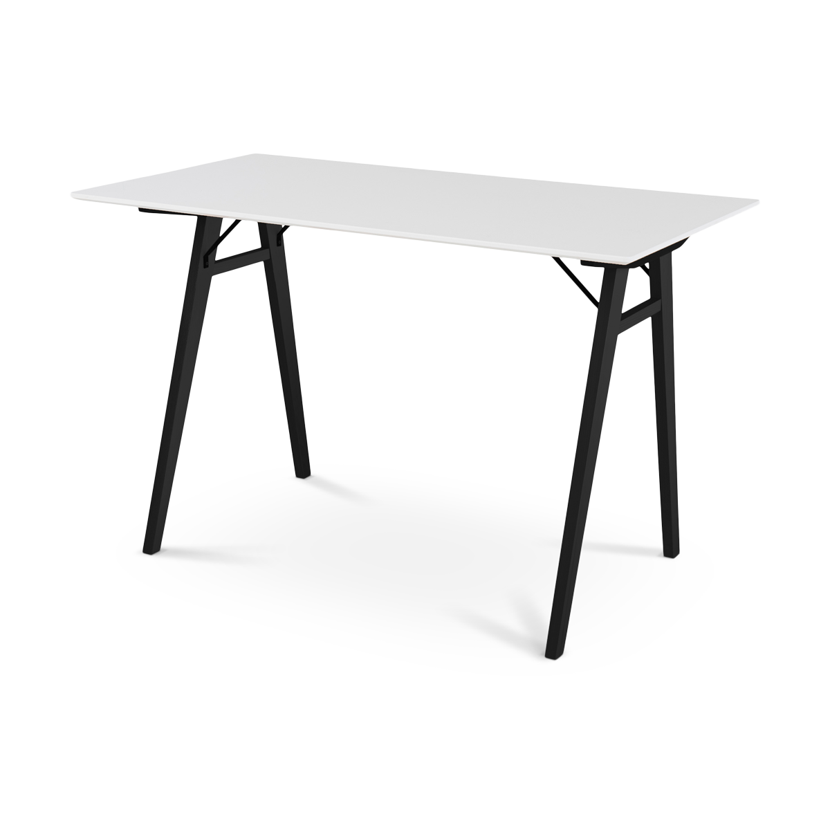Rover houten bureau wit - zwart houten onderstel - 120 x 60 cm
