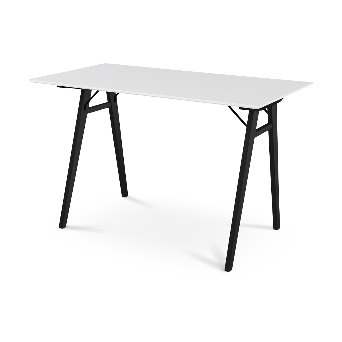 Rover houten bureau wit - zwart houten onderstel - 120 60 cm | Gewoonstijl
