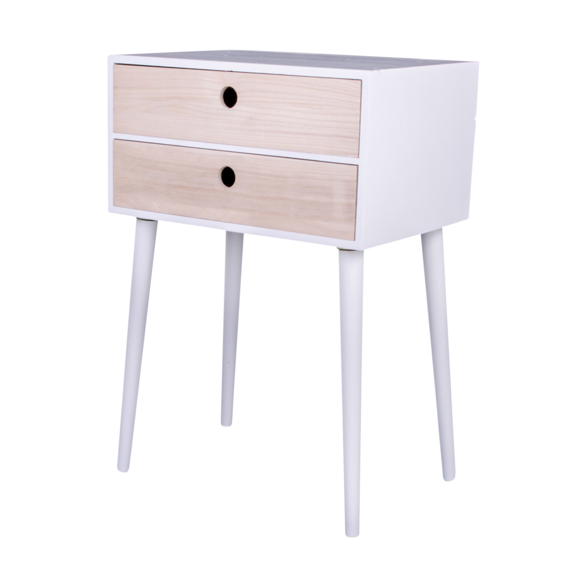 Amber houten nachtkastje wit 
